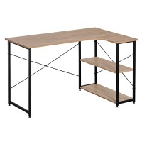 Table de bureau en aggloméré et Acier - Environ 120x74x71,5 cm - 12,8 kg - Noir + Nature