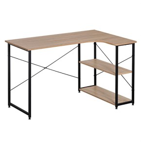 Table de bureau en aggloméré et Acier - Environ 120x74x71,5 cm - 12,8 kg - Noir + Nature
